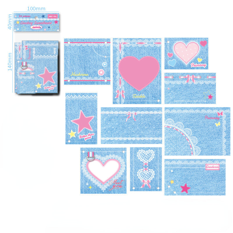 Wholesale Paper Denim Sweetheart Series Korean Notes